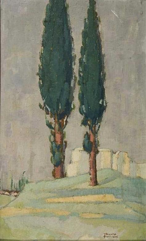 Cypresses - Theophrastos Triantafyllidis Tablo