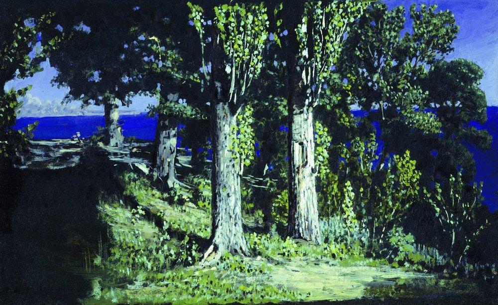Cypresses on a Seashore. The Crimea (1887) - Arkhip Kuindzhi Tablo