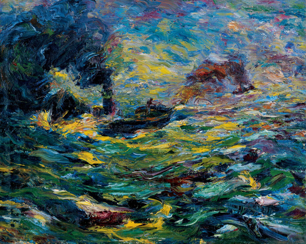 Дымящие пароходы (1910) - Emil Nolde Tablo