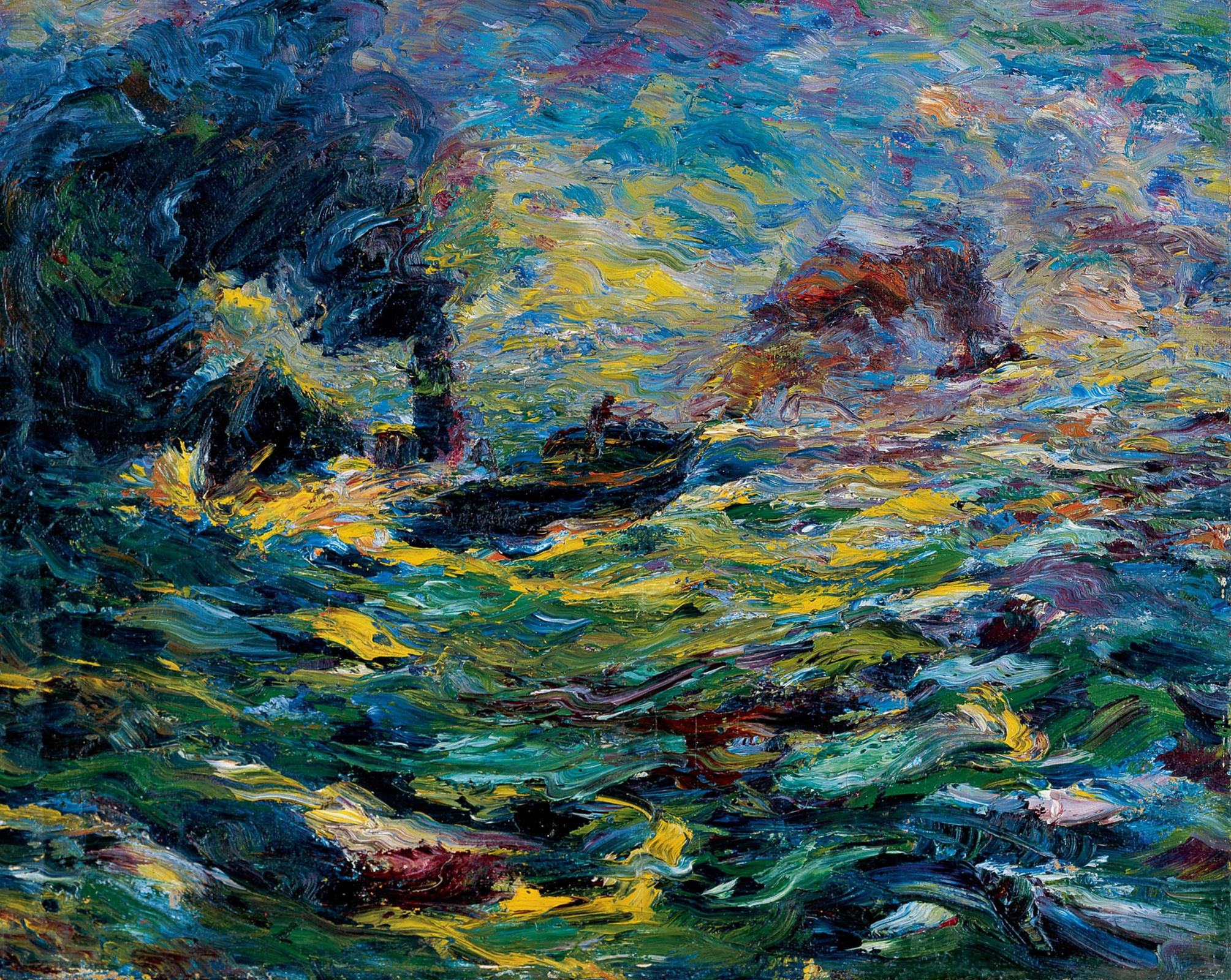 Дымящие пароходы (1910) - Emil Nolde Tablo