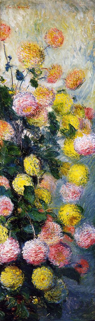 Dahlias 2 (1883) - Claude Monet Tablo