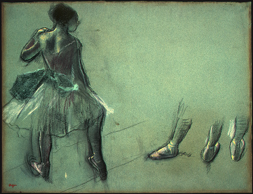 Dancer Seen from Behind and 3 Studies of Feet (1878) - Edgar Degas Tablo