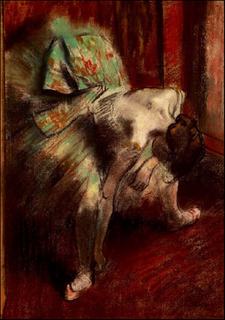 Dancer in Green Tutu (1880) - Edgar Degas Tablo