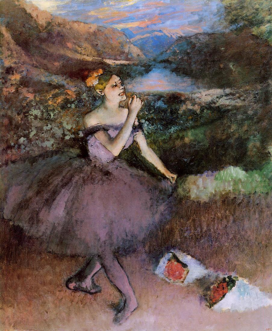 Dancer with Bouquets (1890) - Edgar Degas Tablo