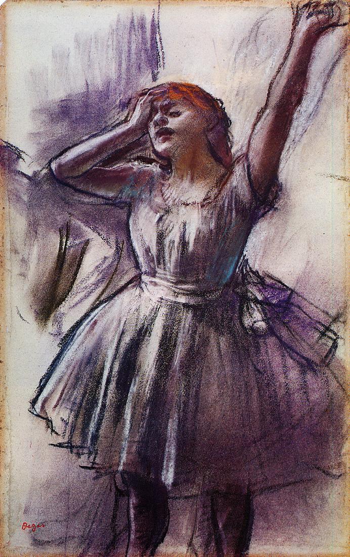 Dancer with Left Arm Raised (1887) - Edgar Degas Tablo