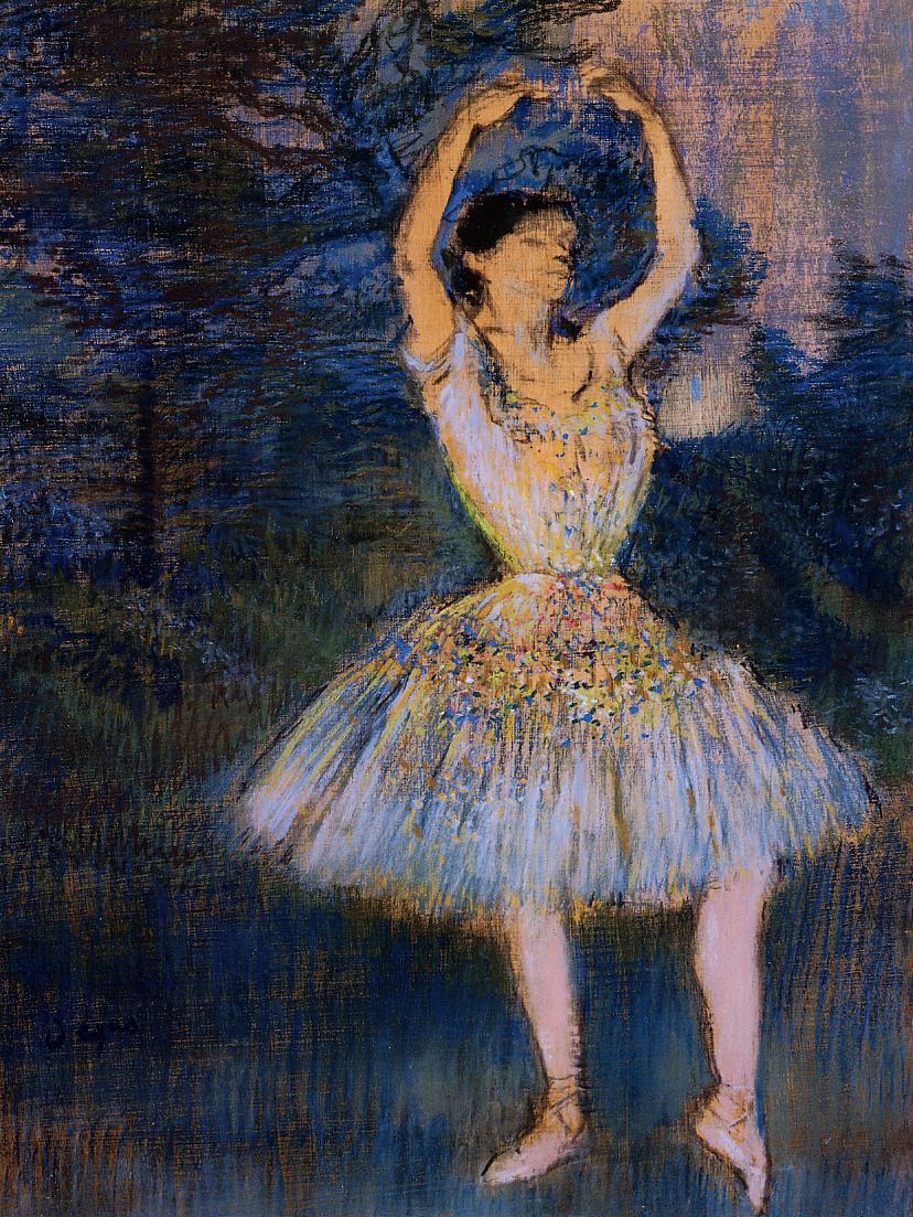 Dancer with Raised Arms (1891) - Edgar Degas Tablo