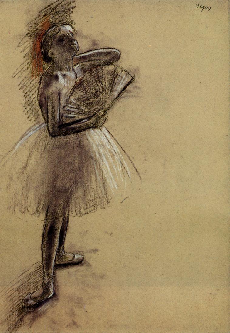 Dancer with a Fan (1880) - Edgar Degas Tablo
