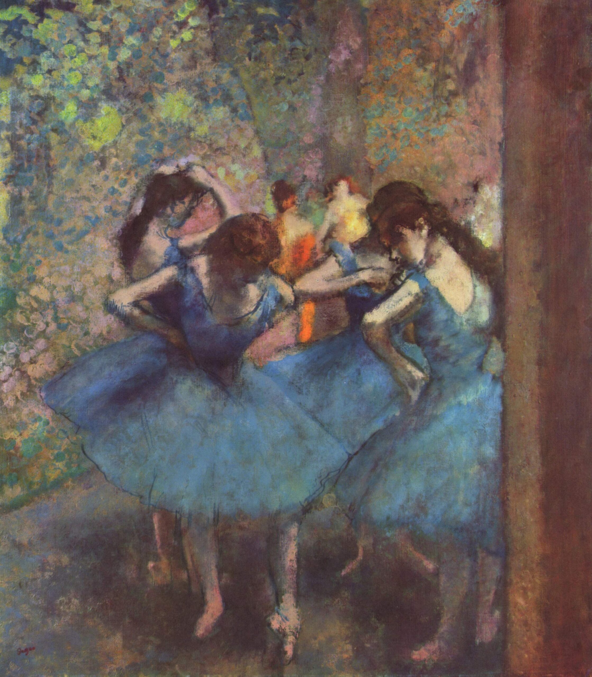 Dancers in Blue (1895) - Edgar Degas Tablo