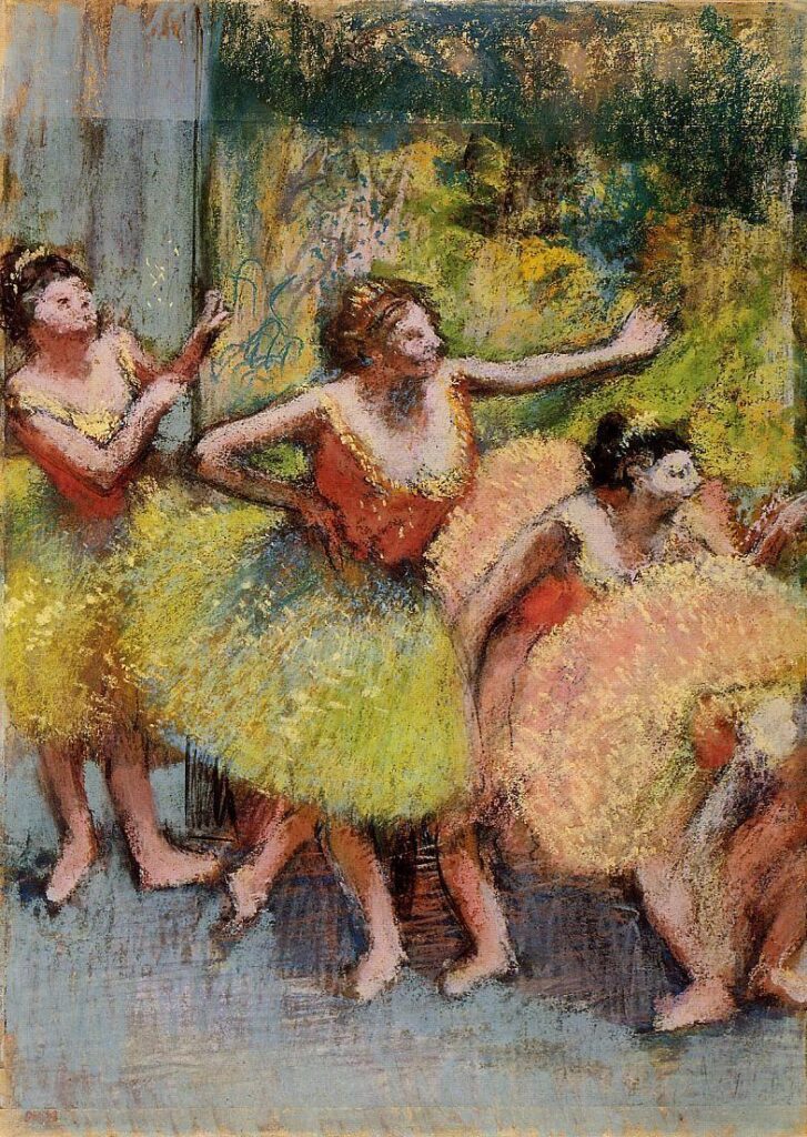 Dancers in Green and Yellow (1899) - Edgar Degas Tablo