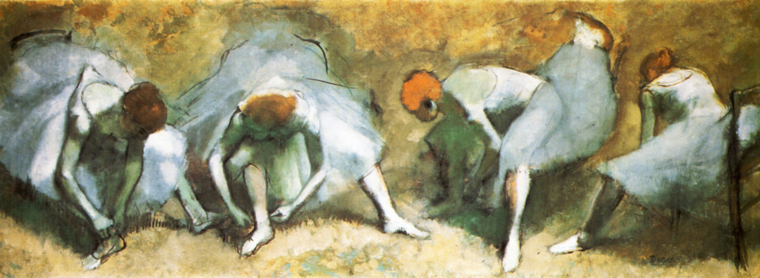 Dancers tying shoes (1883) - Edgar Degas Tablo