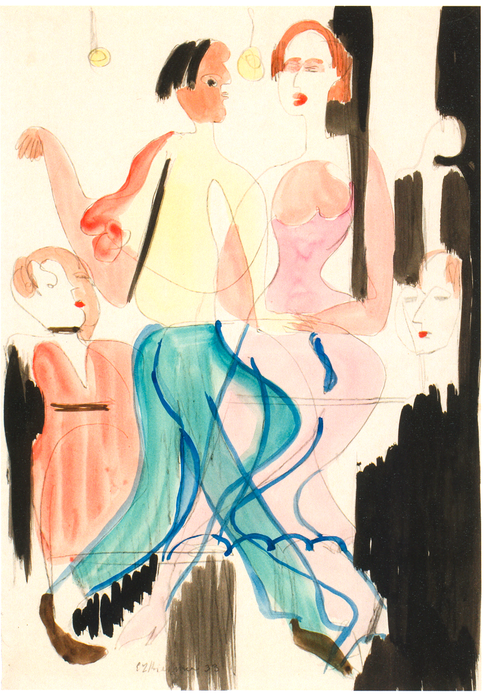 Dancing Couple (1933) - Ernst Ludwig Kirchner Tablo
