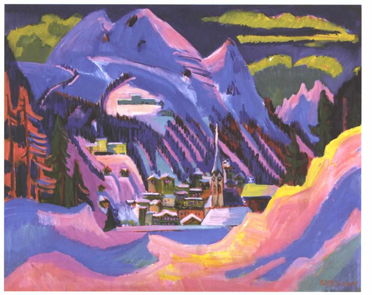 Davos in Snow - Ernst Ludwig Kirchner Tablo