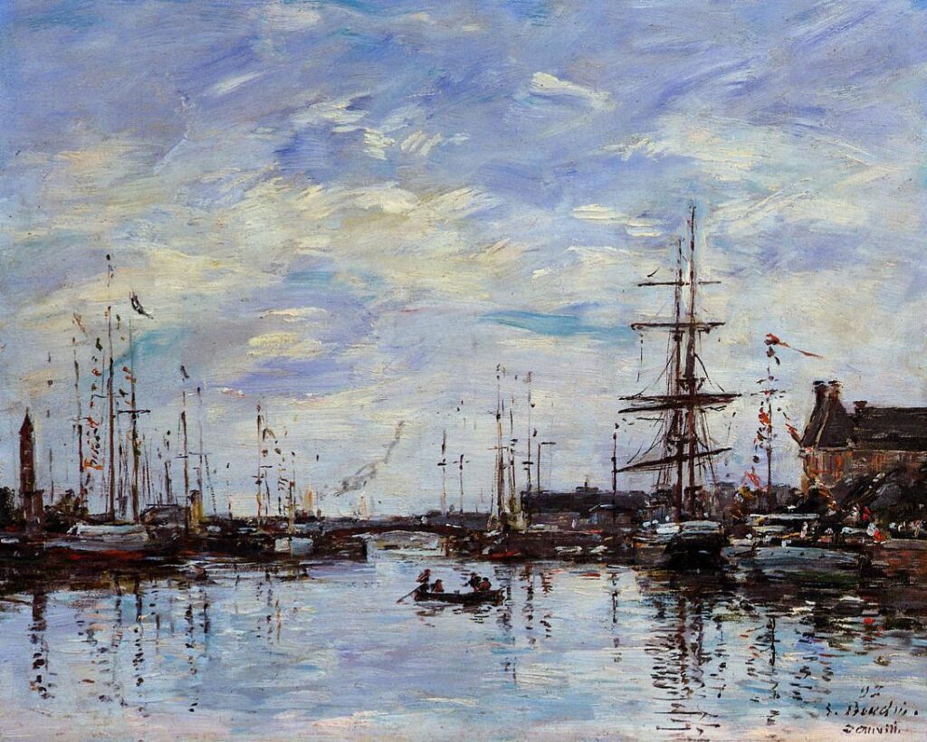 Deauville, the Dock (1892) – Eugène Boudin Tablo