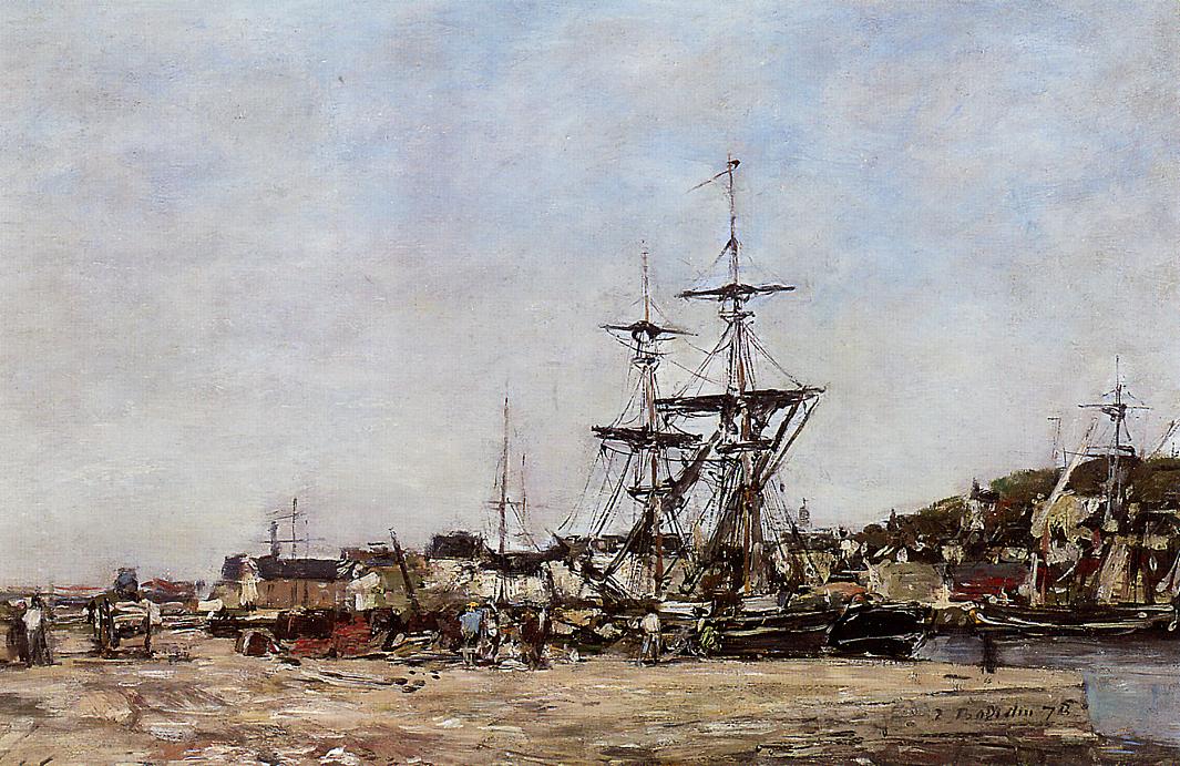 Deauville, the Docks (1875) - Eugène Boudin Tablo