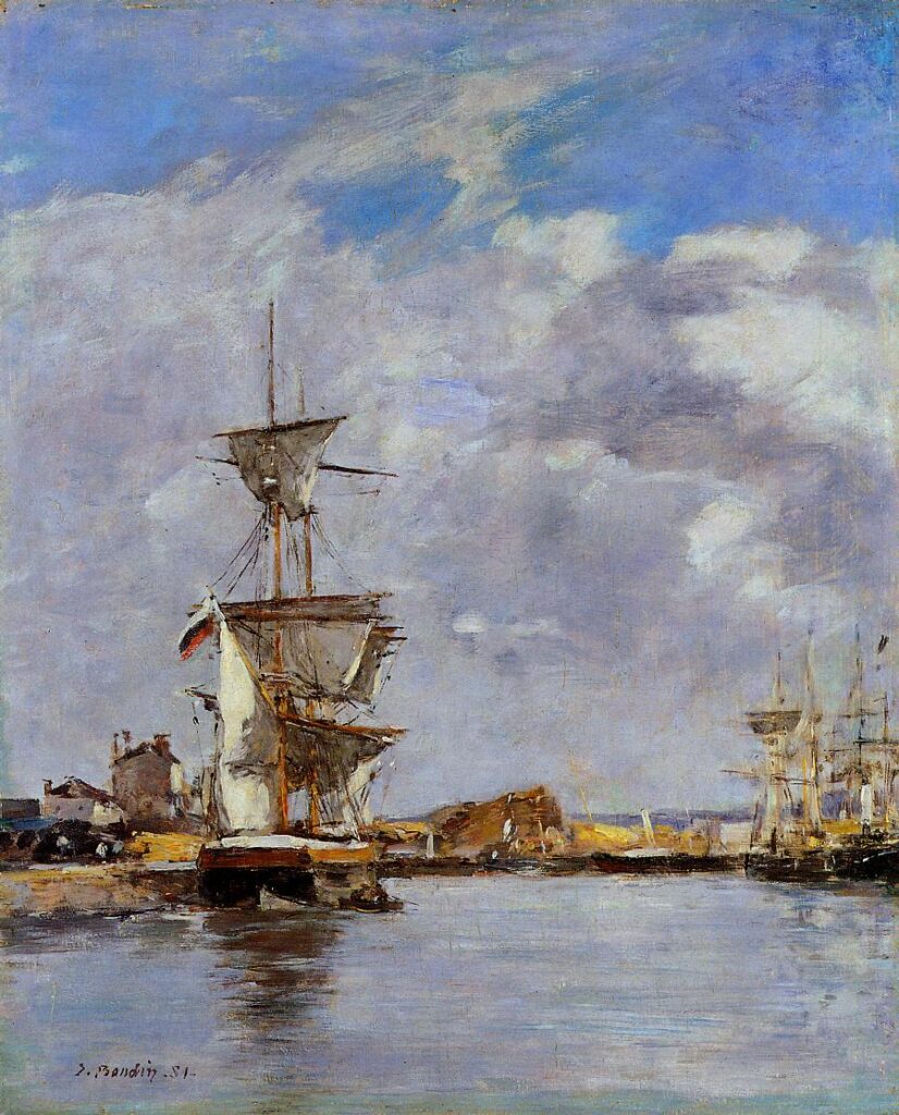 Deauville, the Harbor (1881) – Eugène Boudin Tablo