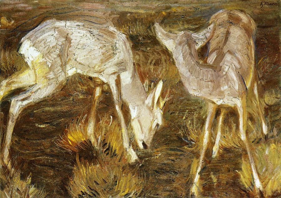 Deer at Dusk (1909) - Franz Marc Tablo