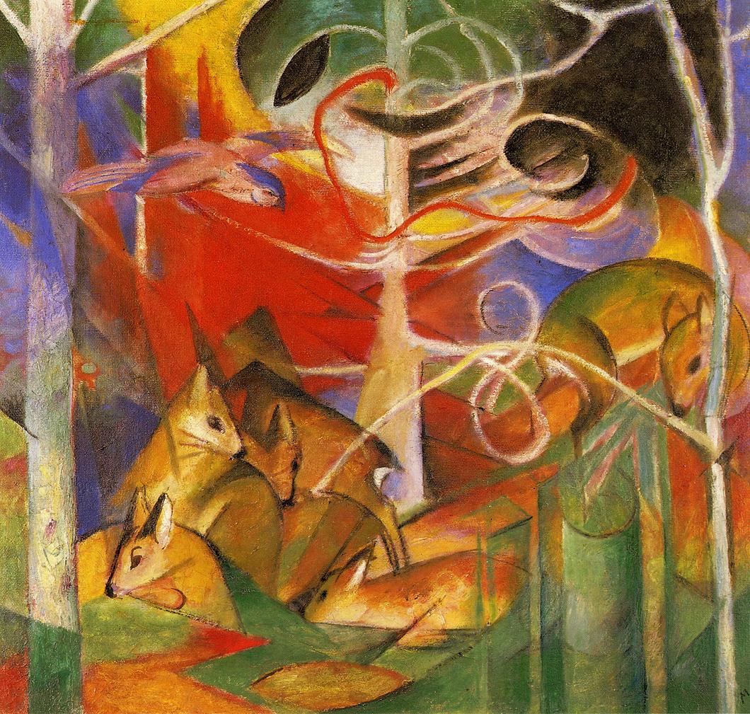 Deer in the Forest (1913) - Franz Marc Tablo