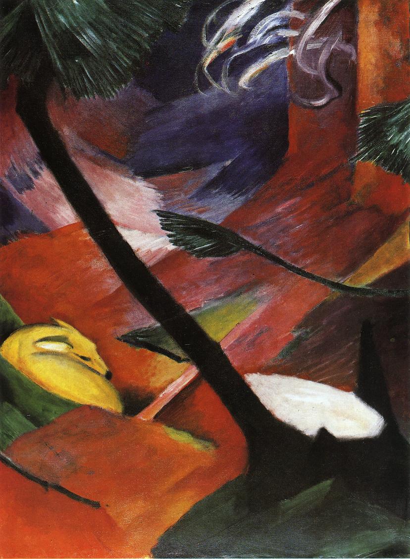 Deer in the Forest II (1912) - Franz Marc Tablo