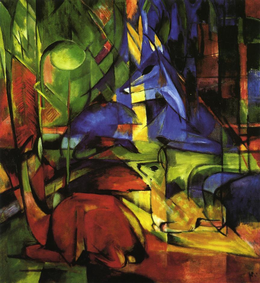 Deer in the Forest II (1914) - Franz Marc Tablo