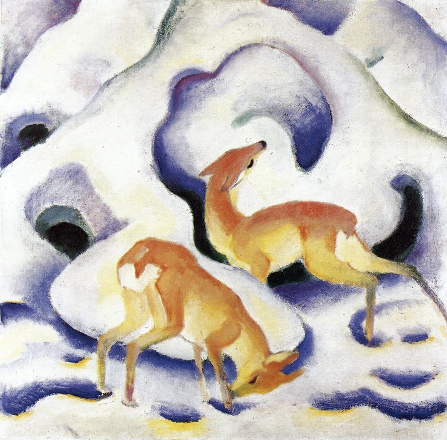 Deer in the Snow (1911) - Franz Marc Tablo