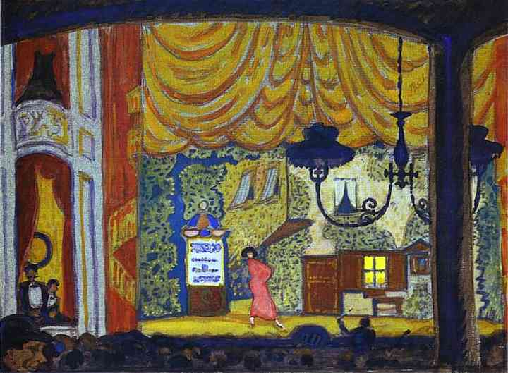 Denmark. A Small Theatre. (1912) - Mstislav Dobuzhinsky Tablo