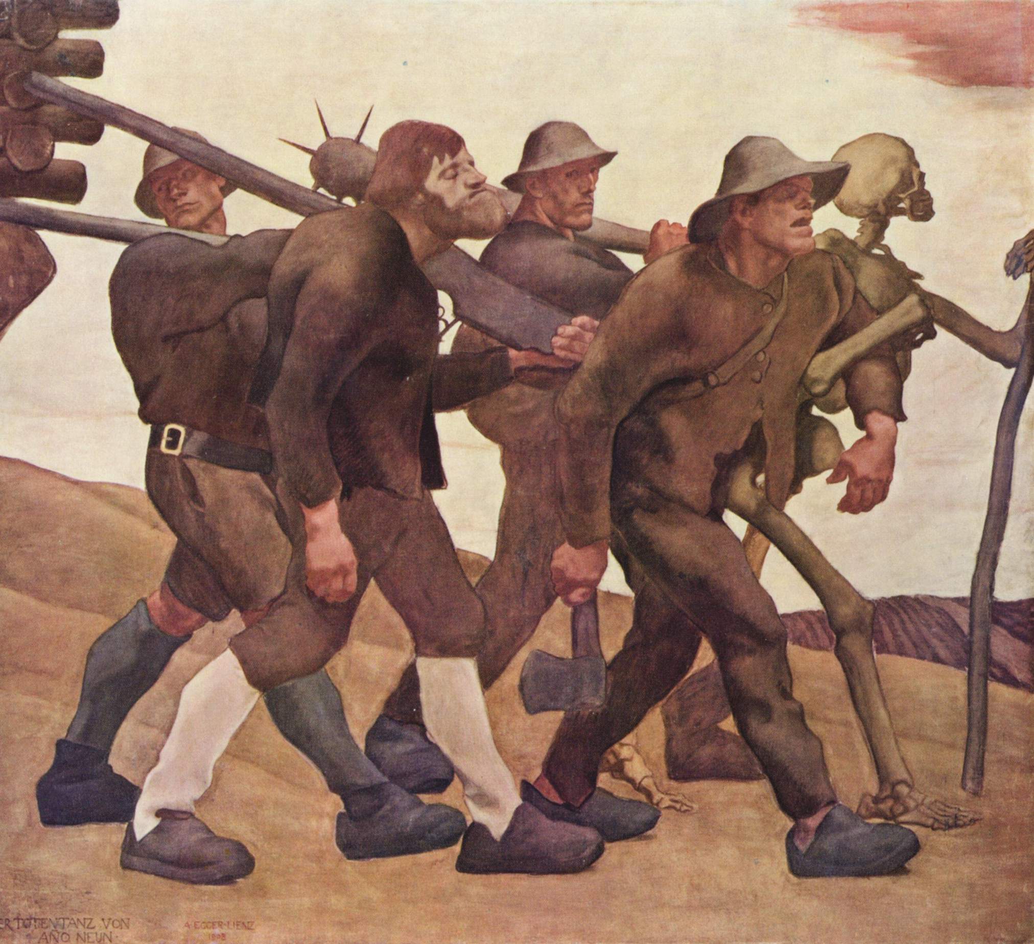 Der Totentanz Von Anno Neun (1908) - Albin Egger-Lienz Tablo