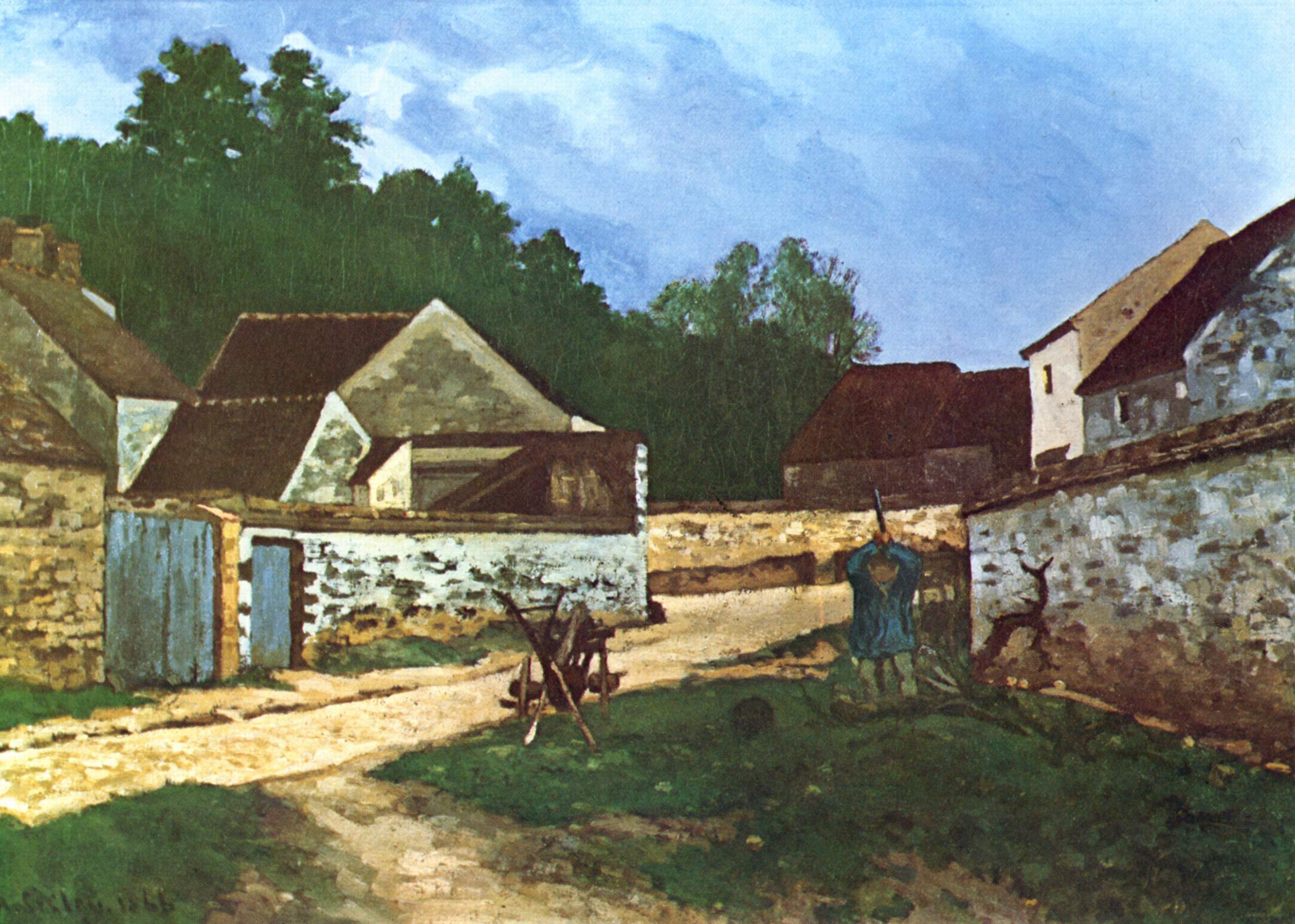 Dorfstrasse in Marlotte (1866) - Alfred Sisley Tablo