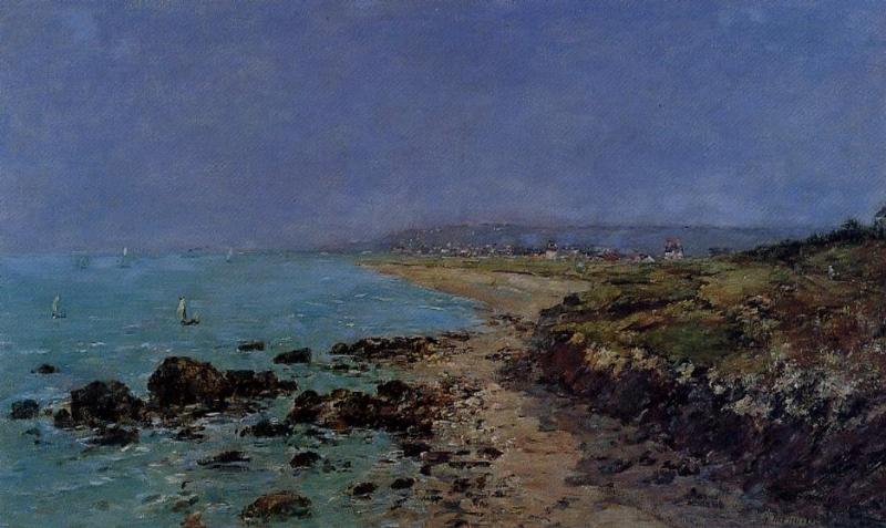 Douarnenez, the Shore and the Bay (1897) - Eugène Boudin Tablo