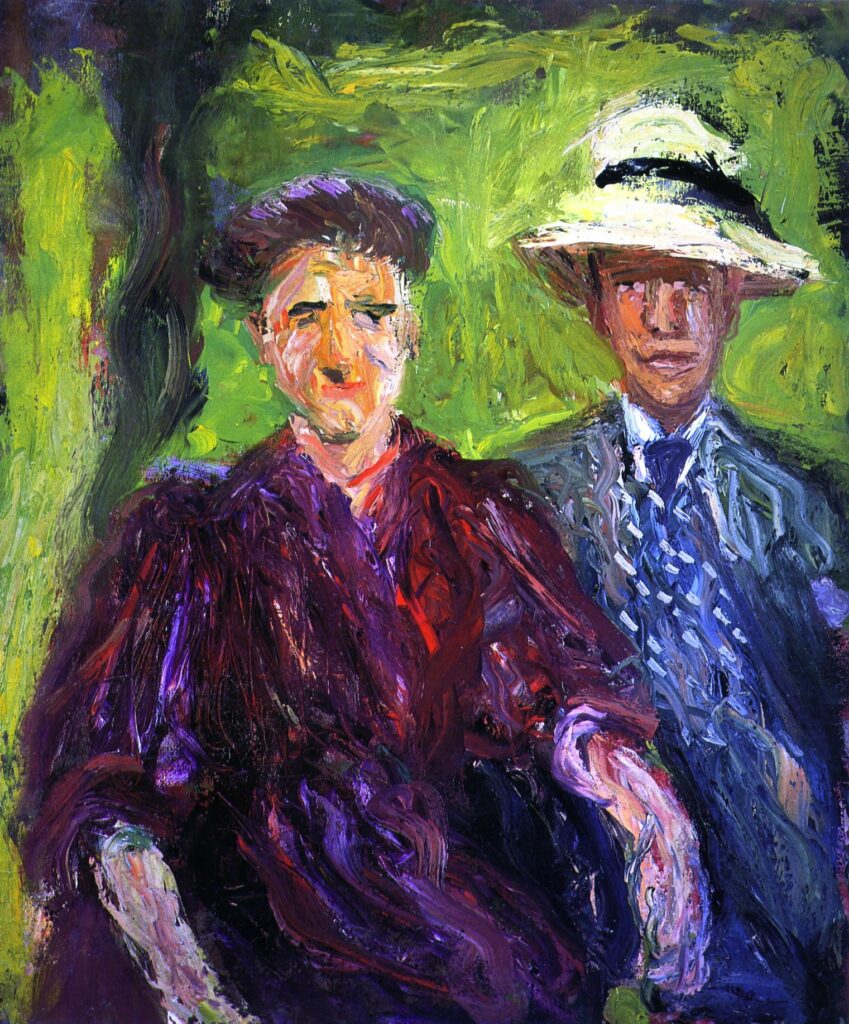 Double Portrait (green background) (1908) - Richard Gerstl Tablo