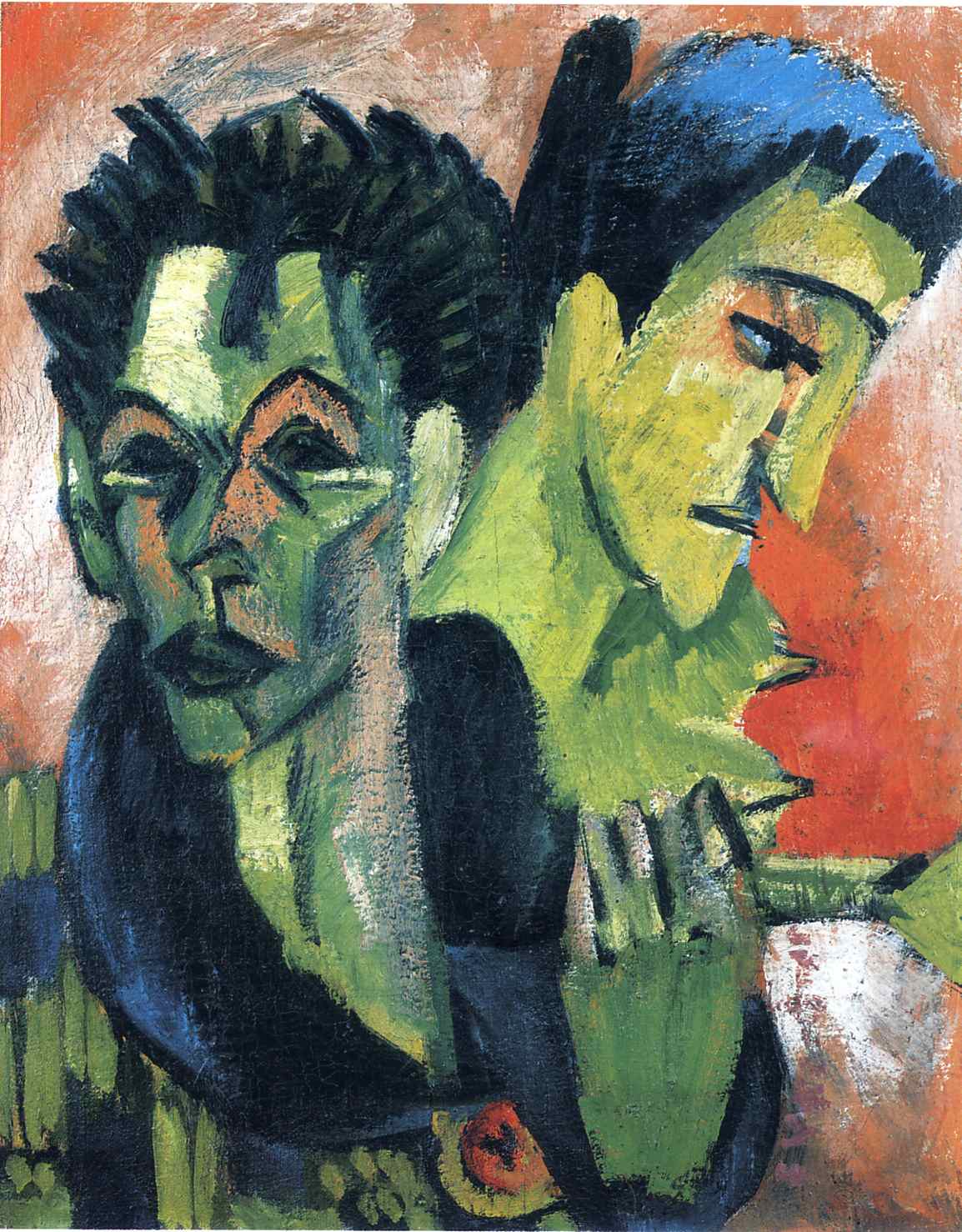 Double Self Portrait - Ernst Ludwig Kirchner Tablo