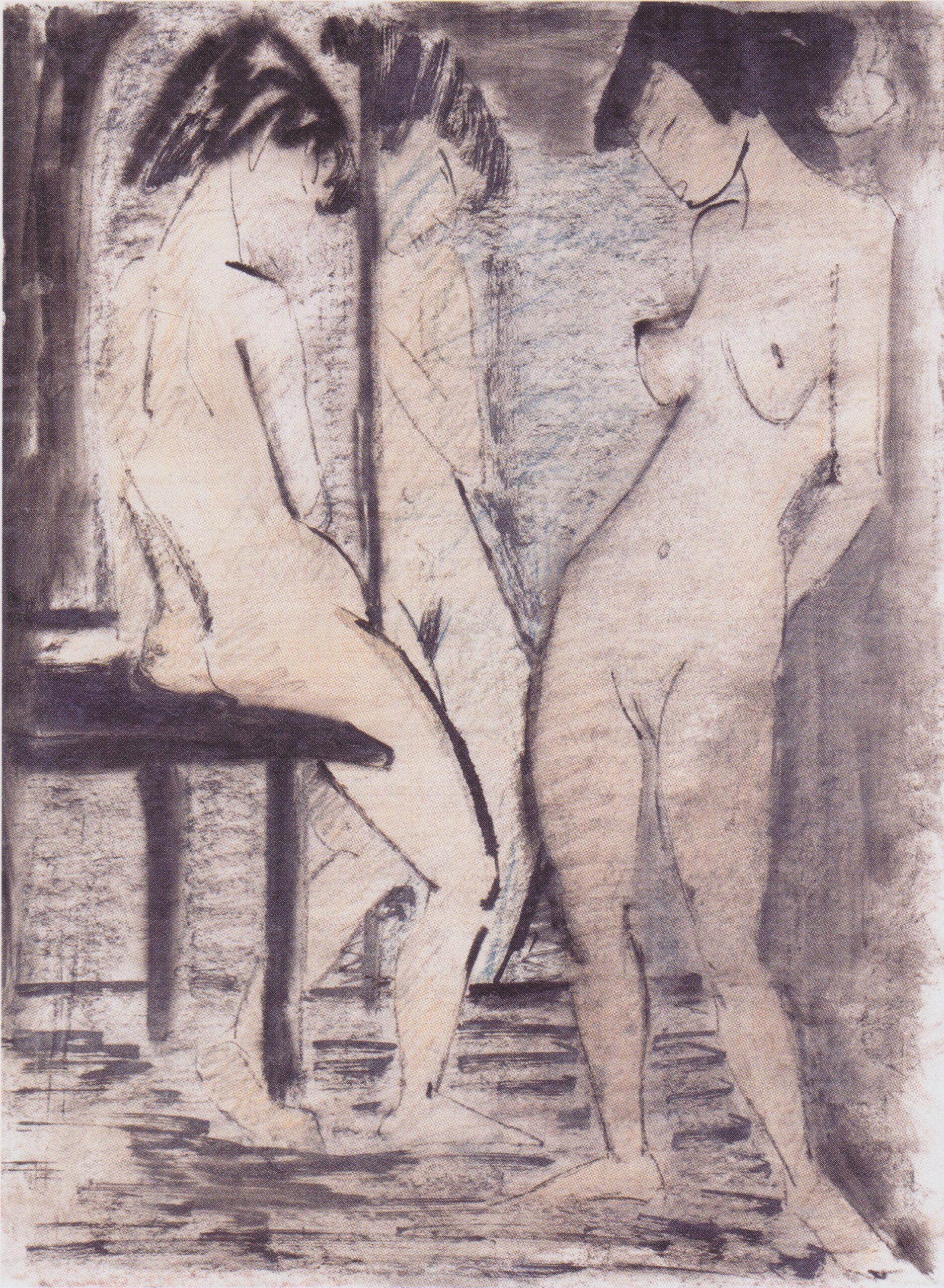 Drei Akte (1925) - Otto Mueller Tablo