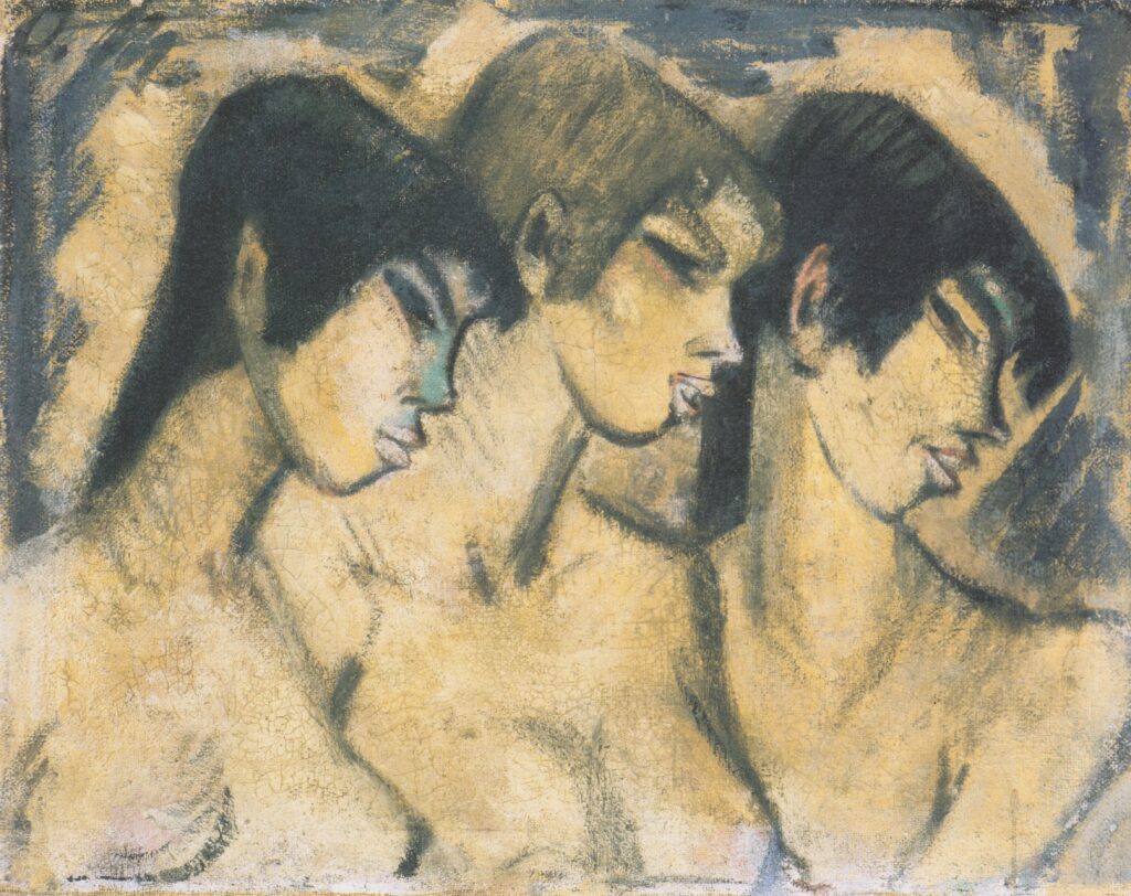 Drei Mädchen Im Profil (1918) - Otto Mueller Tablo