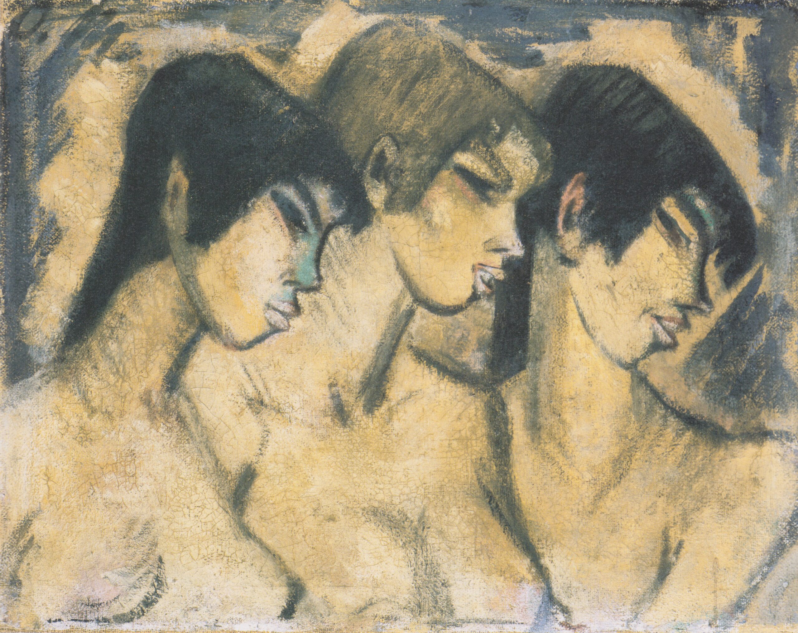 Drei Mädchen Im Profil (1918) - Otto Mueller Tablo