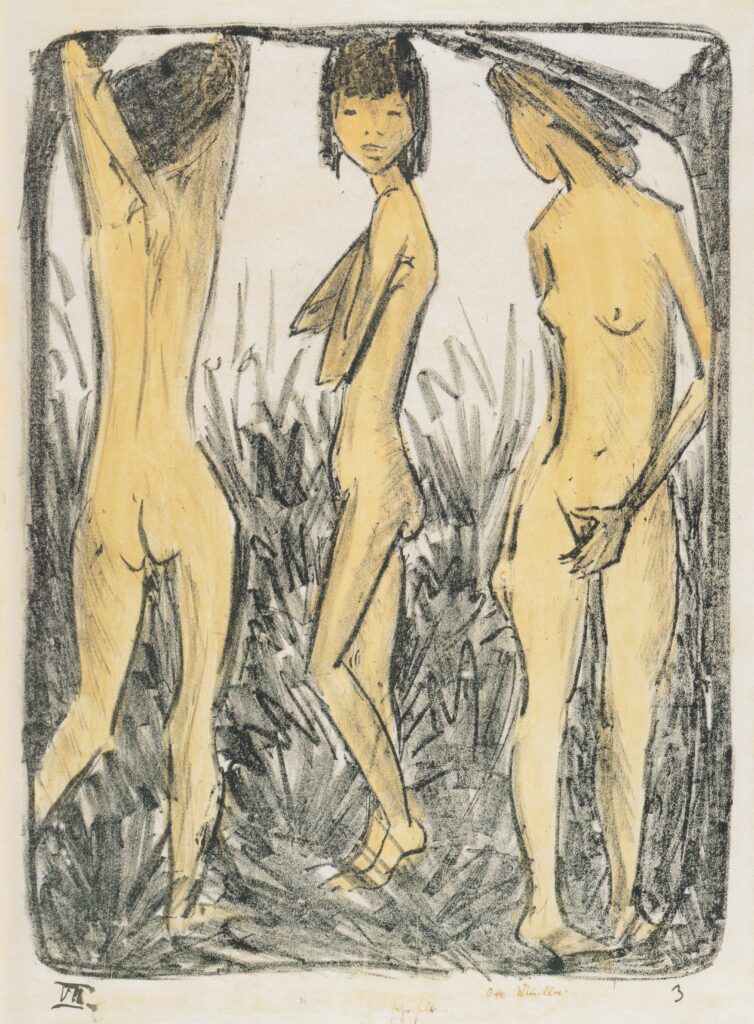Drei Stehende Mädchen (1926) - Otto Mueller Tablo