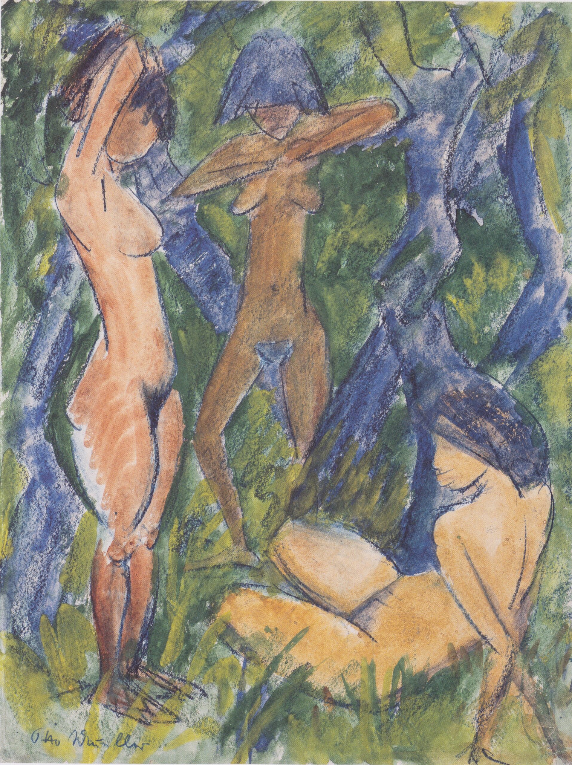 Drei Weibliche Akte (1920) - Otto Mueller Tablo