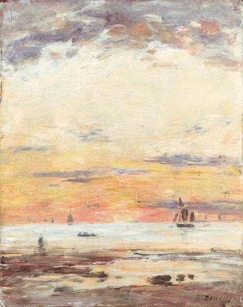 Ebb on sunset (1882) - Eugène Boudin Tablo