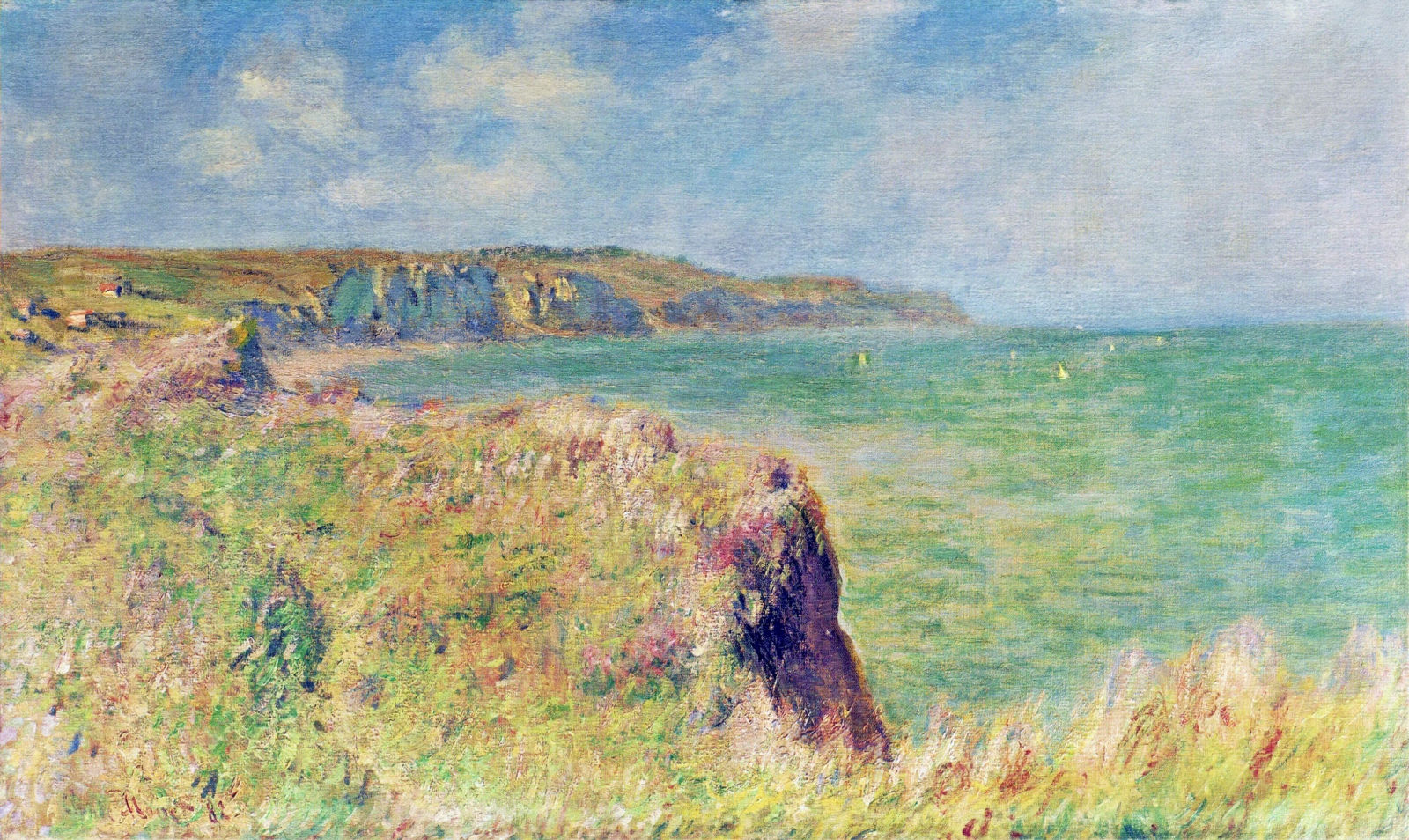Edge of the Cliff at Pourville (1882) - Claude Monet Tablo