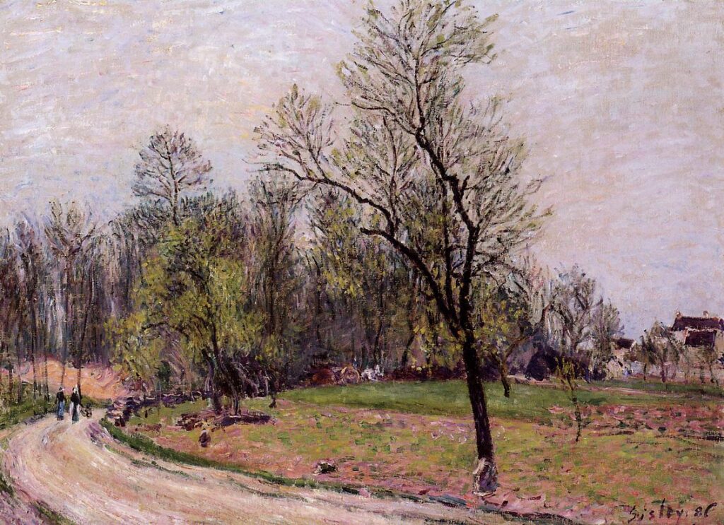 Edge of the Forest in Spring, Evening (1886) - Alfred Sisley Tablo