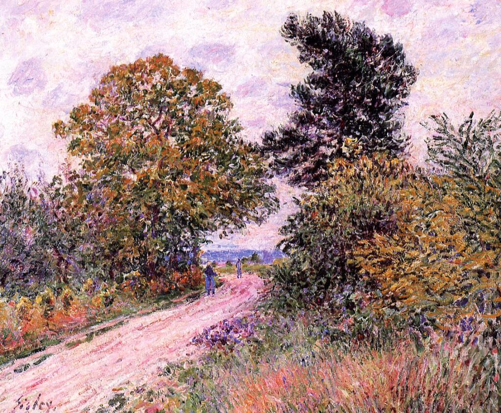 Edge of the Fountainbleau Forest Morning (1885) - Alfred Sisley Tablo