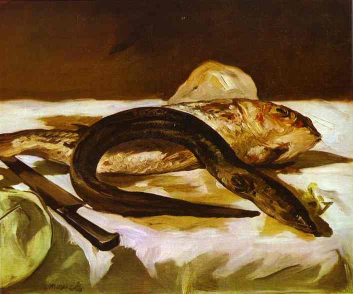 Eel and Red Mullet (1864) - Edouard Manet Tablo
