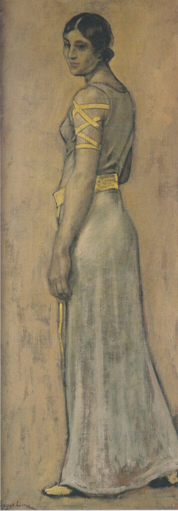 Einzug König Etzels in Wien Hofdame (1909) - Albin Egger-Lienz Tablo