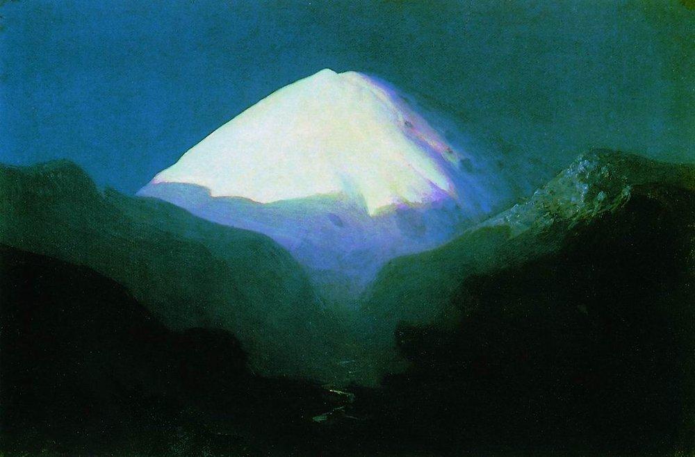 Elbrus. Moonlit Night (1895) - Arkhip Kuindzhi Tablo