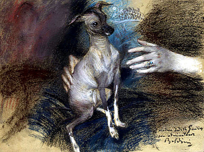Elegante au chien - Giovanni Boldini Tablo