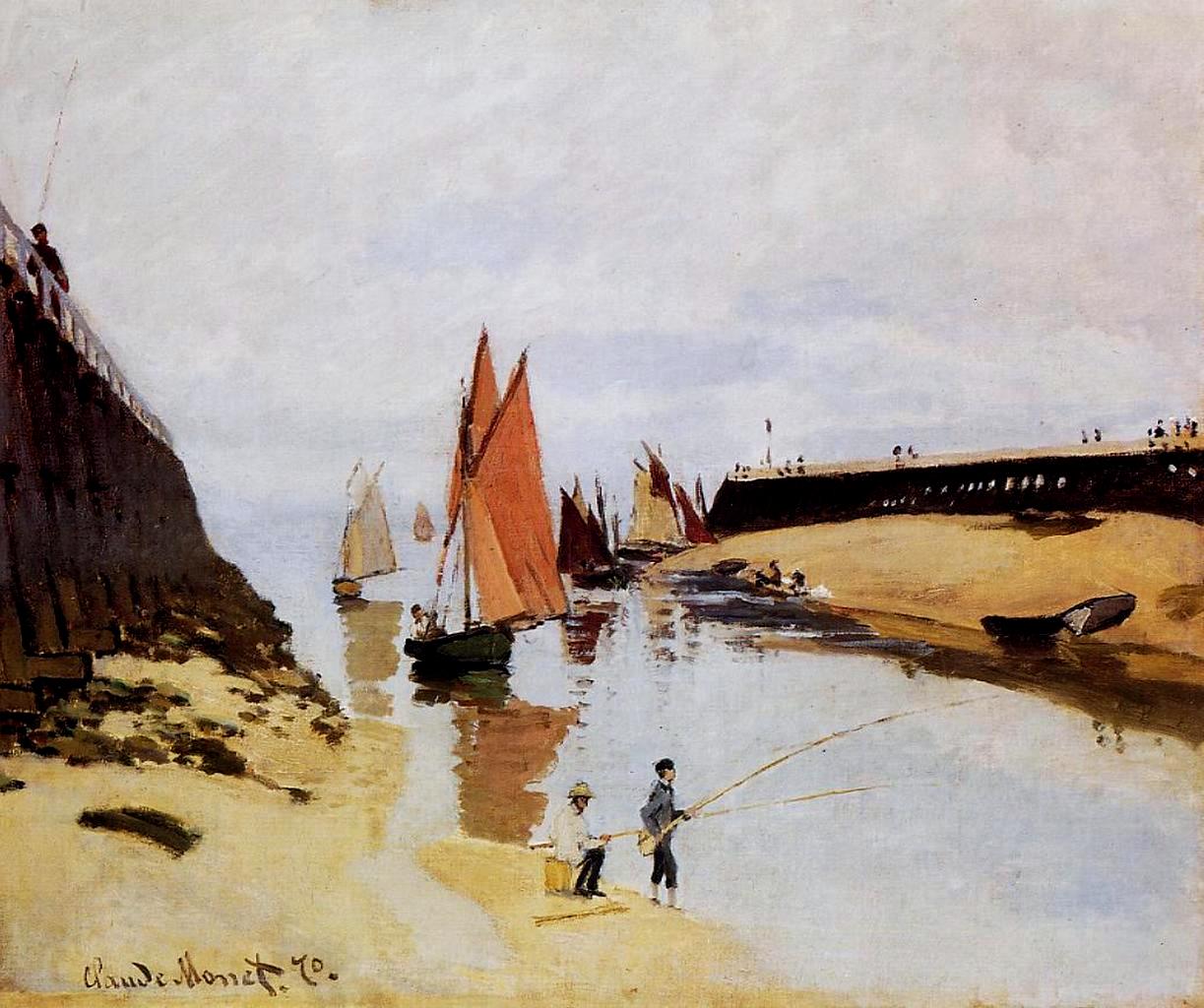 Entrance to the Port of Trouville (1870) - Claude Monet Tablo