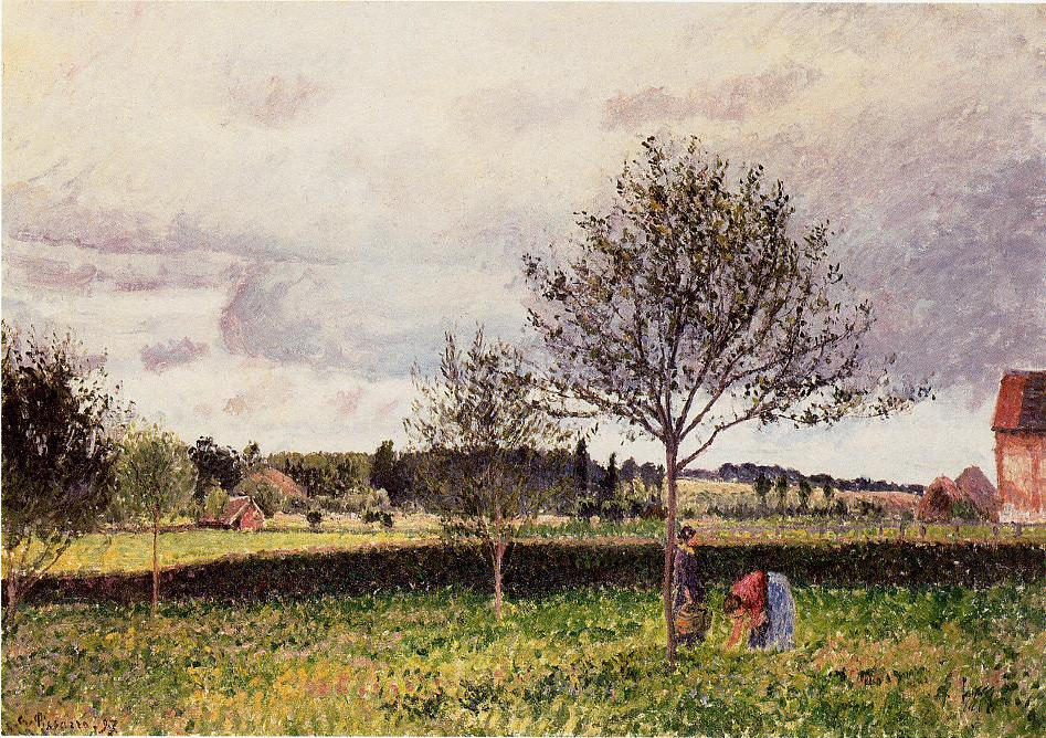 Eragny Landscape, Le Pre (1897) - Camille Pissarro Tablo