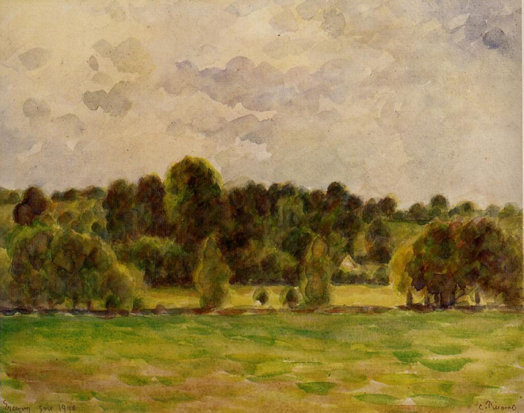 Eragny, Twilight (1890) - Camille Pissarro Tablo