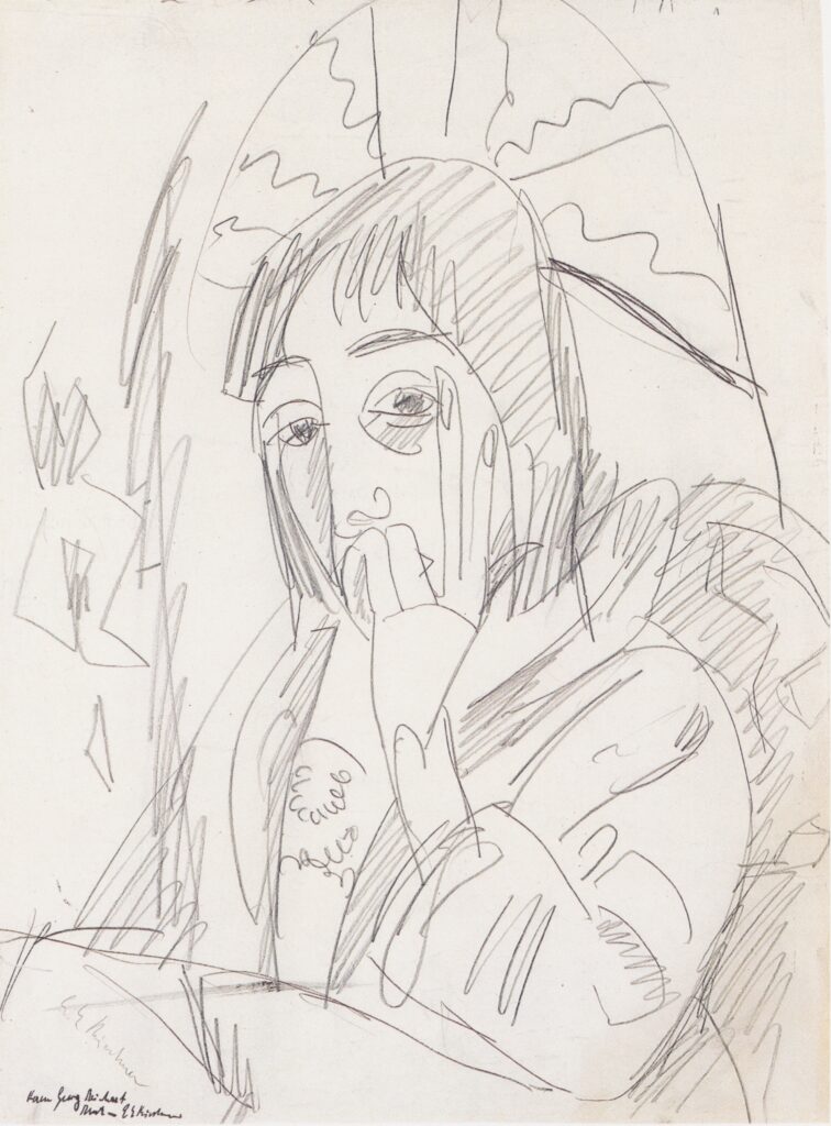 Erna Japanschirm (1913) - Ernst Ludwig Kirchner Tablo