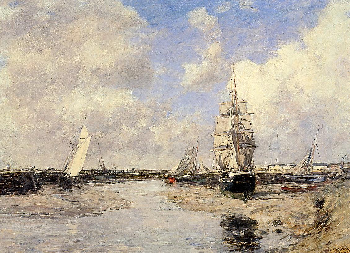 Estuary at Trouville (1880) - Eugène Boudin Tablo