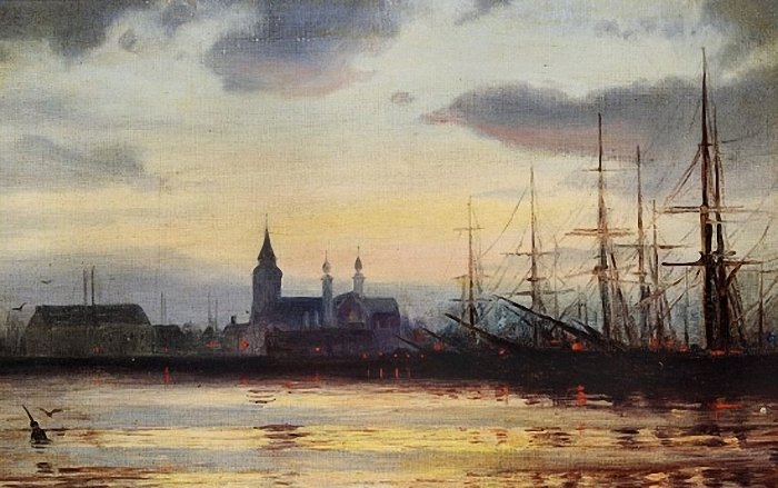 Evening in the Harbour - Ioannis Altamouras Tablo