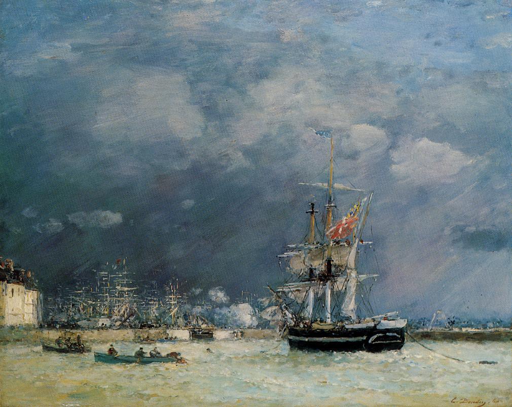 Evening, Le Havre (1866) - Eugène Boudin Tablo